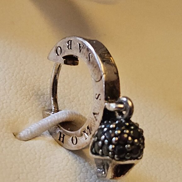 Thomas Sabo sterling silver skull earrings 925 blackened, black zirconium - Picture 6 of 16